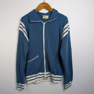Vintage 70s/80s Striped Jacket Varsity Zip Up Retro Sport Tennis Club